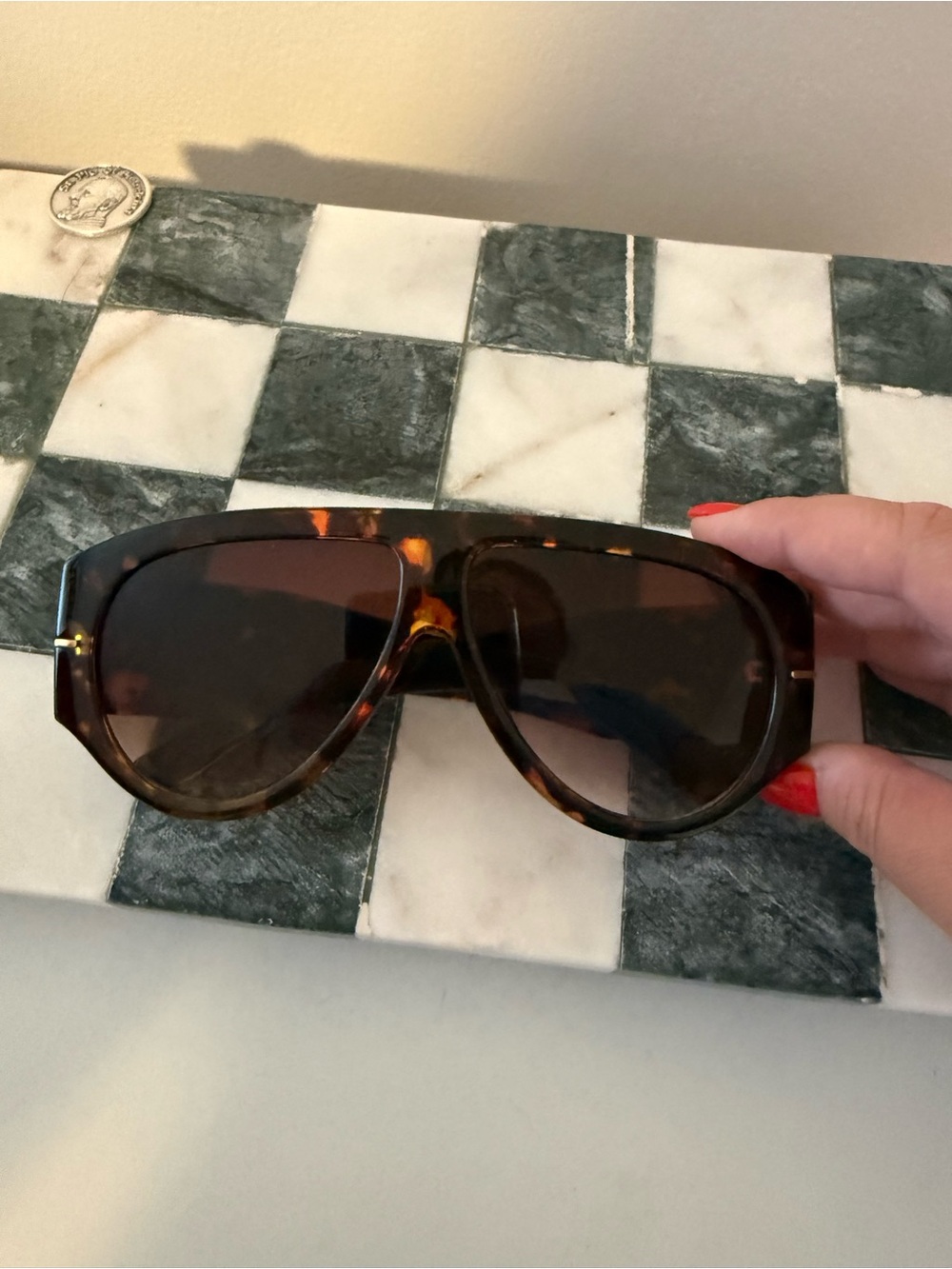 Amazon Tortoiseshell Brown Aviator Sunglasses